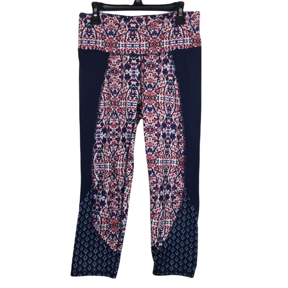 Athleta Small Mid-Rise Patterned Capri Leggings - image 1
